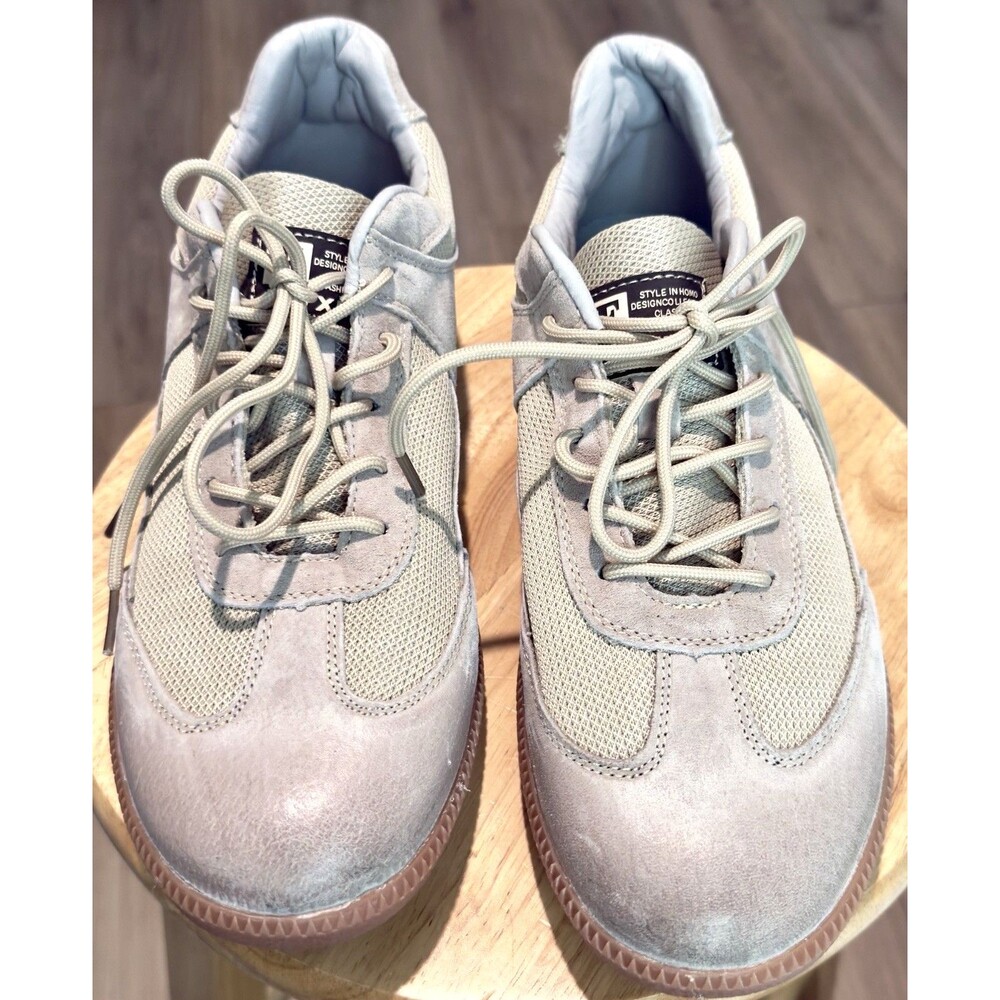 Valentéo Leclair Fiorentini Leather Low Top Sneakers Tan Gum Sole Men 10.5